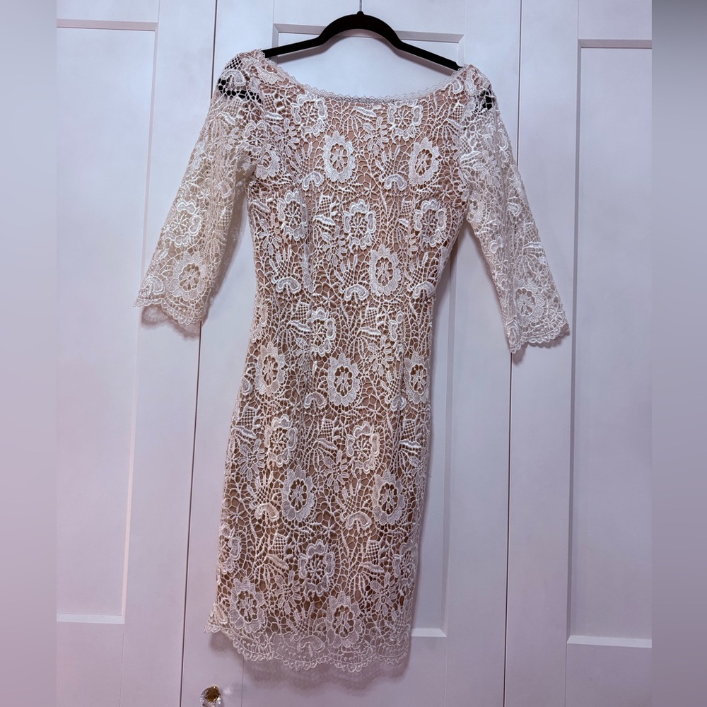 Soieblu White Lace Long Sleeve Dress